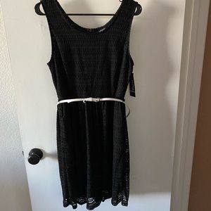 George ladies black dress with white belt